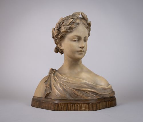 fig 1. Auguste Henri Carli (1868-1930) Renaissance Clay Bust Of A Female, c.1920.