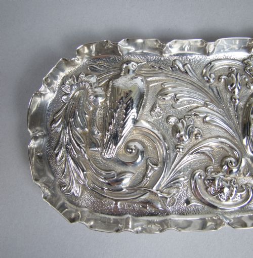 fig 1. Ornate Sterling Silver Pin Tray by William Comyns & Sons, London, 1894.