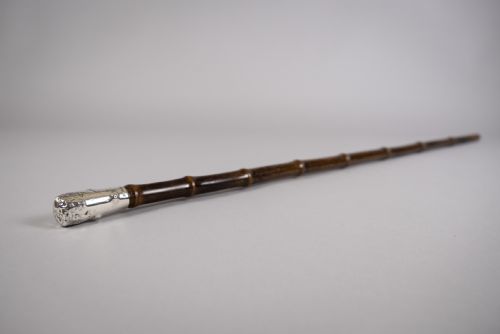 Sterling Silver & Bamboo Walking Stick / Cane by Brigg of London, 1897.