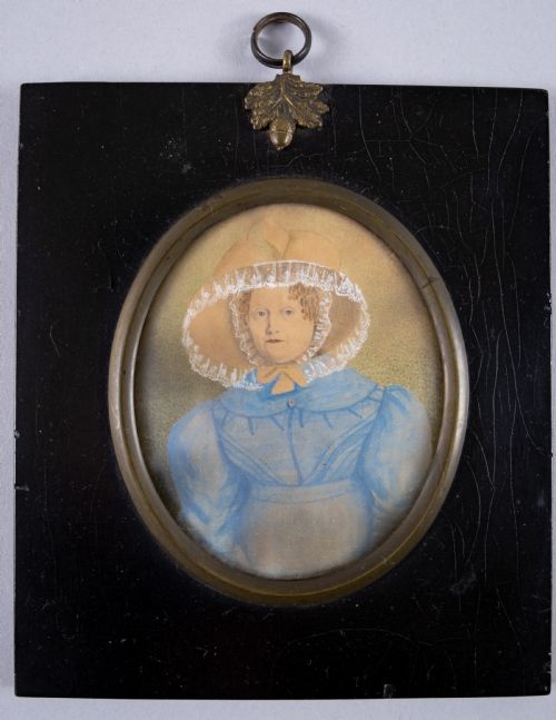 fig 1. 'Rachel' & 'Robt Boulton' by J. Bradley of Suffolk, 1828 - Pair of Georgian Portrait Miniatures.