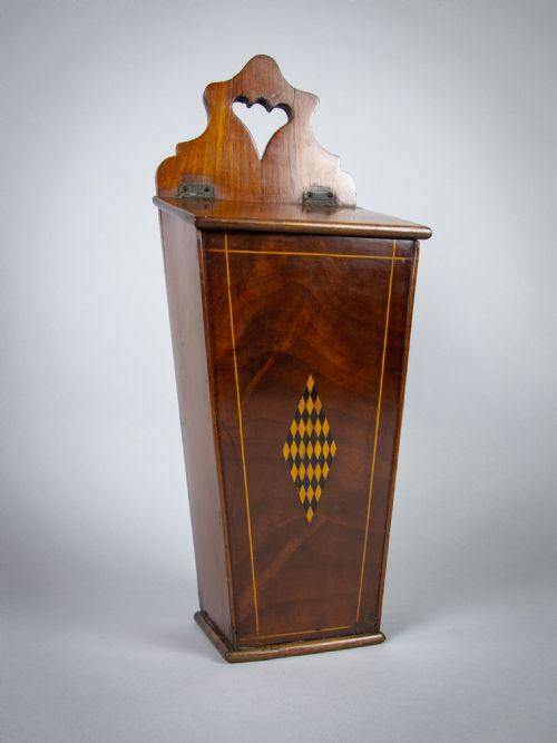 fig 1. 18th Century George III Mahogany Candle Box.