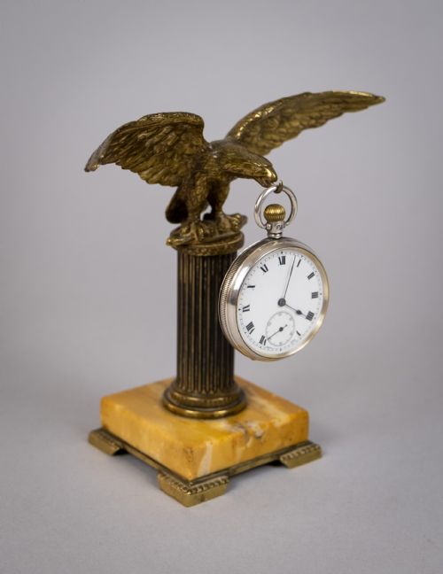 fig 1. Gilt Bronze & Marble Eagle Pocket Watch Holder by Deposé, c.1890.