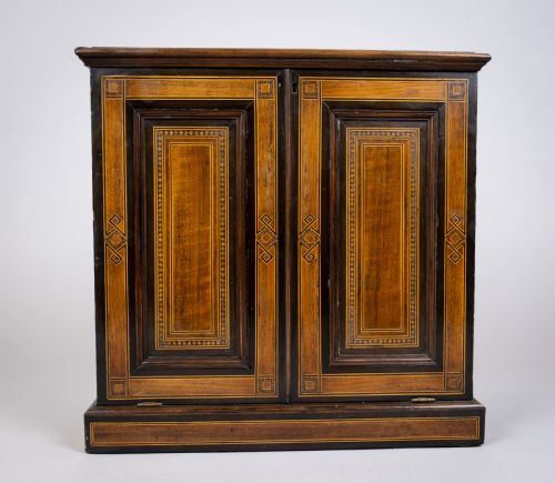 fig 2. 19th Century Inlaid Mahogany Drop Front Stationary Box, c.1880.