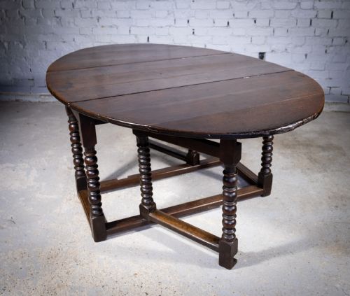 fig 1. Charles II 17th Century Oak Gate Leg Table.