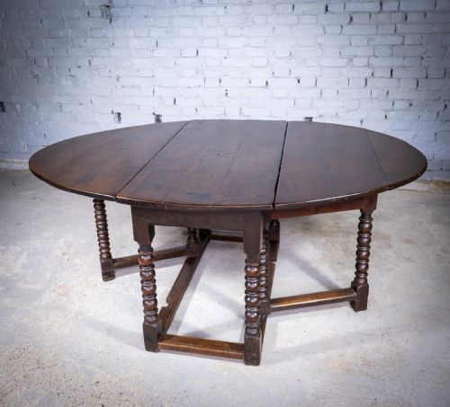 fig 2. Charles II 17th Century Oak Gate Leg Table.
