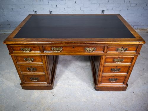 fig 3. Newson & Co London 19th Century Mahogany Pedestal Desk