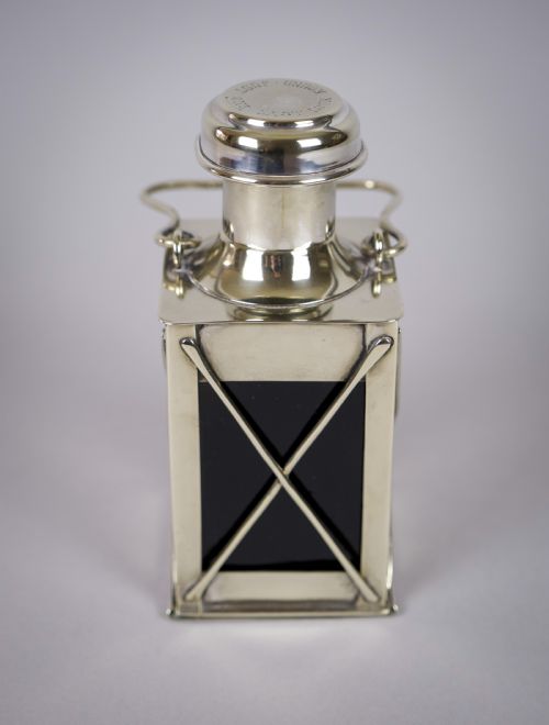 fig 1. Novelty Silver Plate Lantern Decanter by Marples & Co, c.1910