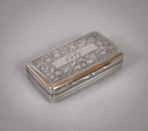 Georgian Sterling Silver Snuff Box by Samuel Pemberton, 1818.