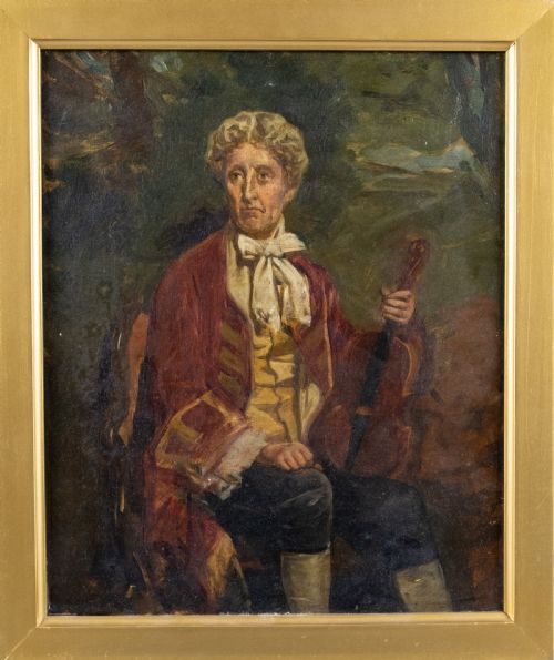 Early 19th Century Portrait of a Violinist - Oil on Canvas, English School.