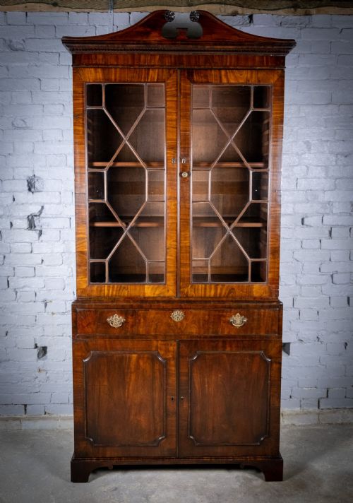 George III Chippendale Period Mahogany Glazed Bookcase.