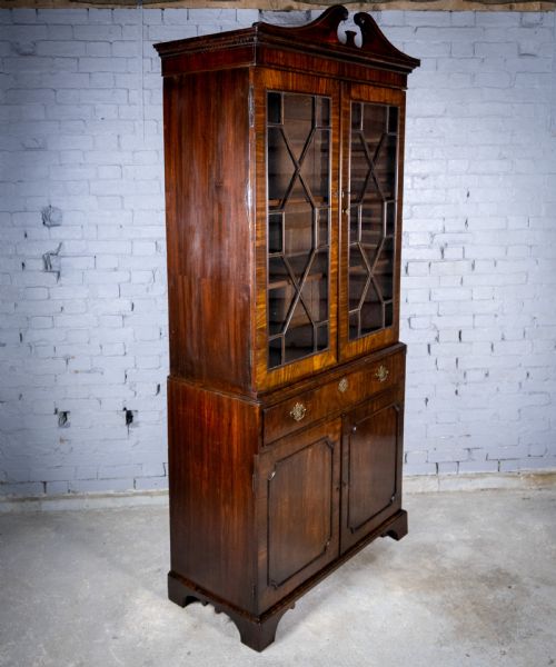 fig 2. George III Chippendale Period Mahogany Glazed Bookcase.