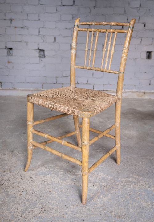 Regency Faux Bamboo Chair with Original Paint, C.1830