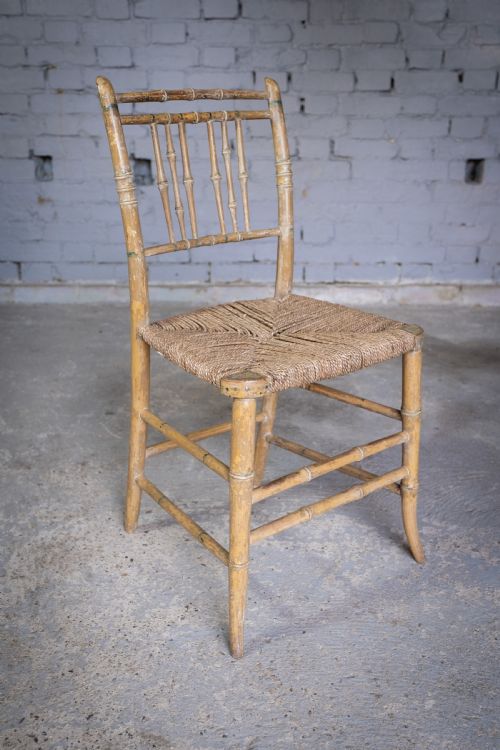fig 1. Regency Faux Bamboo Chair With Original Paint, c.1830
