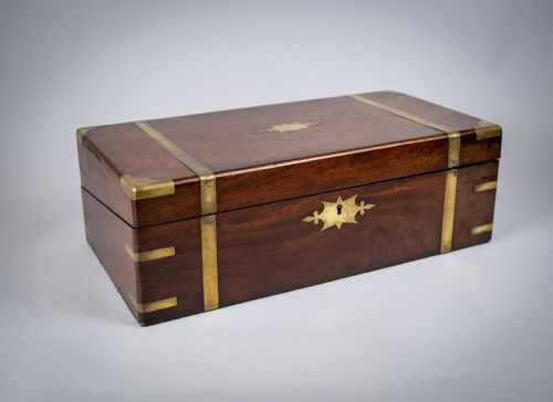 Large Georgian Rosewood Campaign Writing Slope.