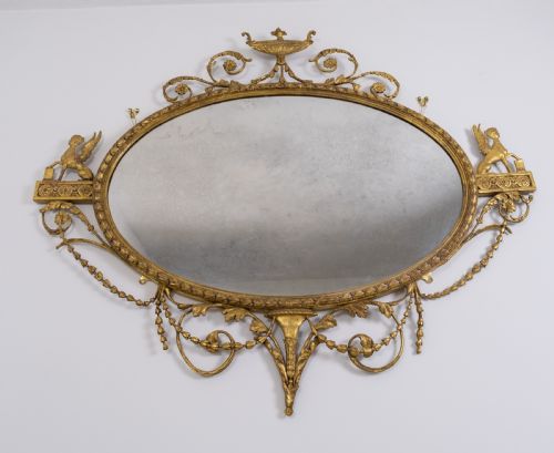 Neo-classical Oval Gilt Sphynx Mirror (Royal Provenance)