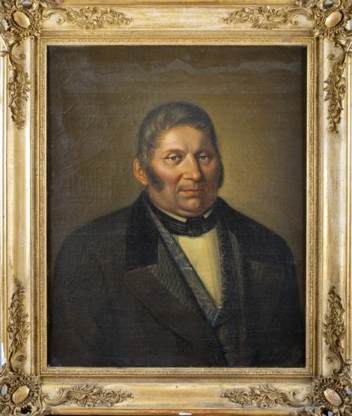 fig 1. Large 19th Century Portrait Of A Gentleman. European School. Oil On Canvas.