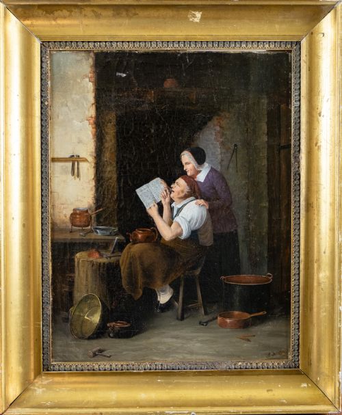 Circle of Oluf Simony Jensen (Danish, 1864-1923), 'Letter from America'.