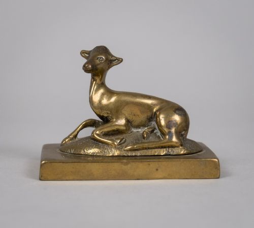 19th century regency bronze deer desk weight - CATEGORY: ANTIQUE METAL - DATED REGENCY