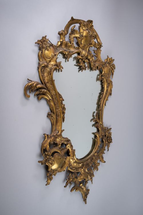 fig 1. Mid-19th Century Gilt Bronze French Rococo Style Mirror.