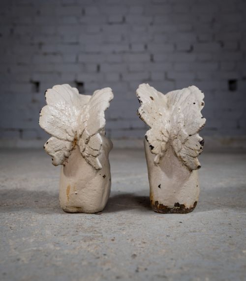 PAIR OF 19TH CENTURY VICTORIAN CAST IRON CHERUBS - ADDITIONAL PHOTO 7