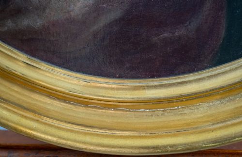 LATE 18THEARLY 19TH CENTURY OVAL PORTRAIT OF GIRL HOLDING A FLOWER OIL ON CANVAS - ADDITIONAL PHOTO 8