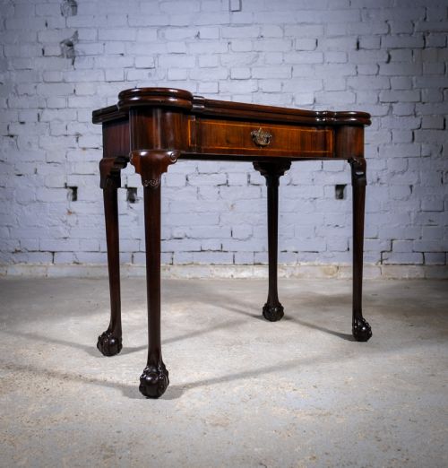 Fine George II Chippendale Period Mahogany Ball & Claw Card Table, C.1750.