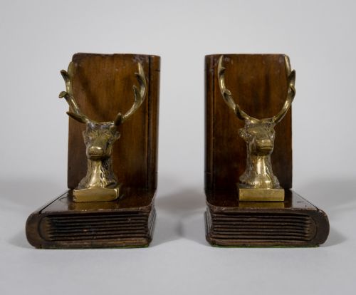 PAIR OF 19TH CENTURY BRONZE STAG BOOKENDS - ADDITIONAL PHOTO 2