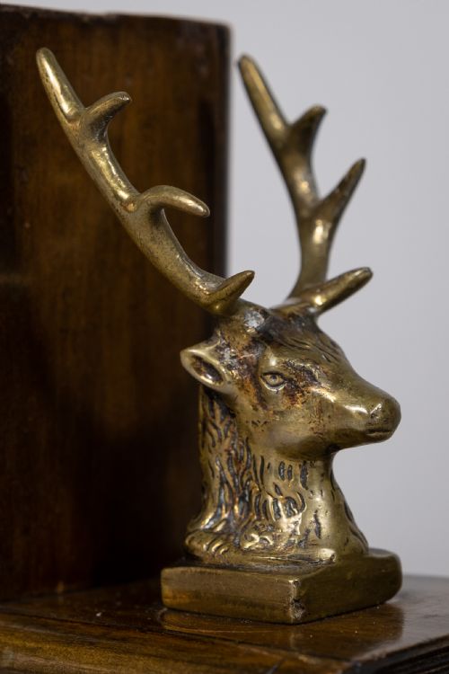PAIR OF 19TH CENTURY BRONZE STAG BOOKENDS - ADDITIONAL PHOTO 5