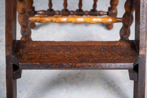 GEORGIAN OAK METAMORPHIC CHAIR LIBRARY STEPS - ADDITIONAL PHOTO 11