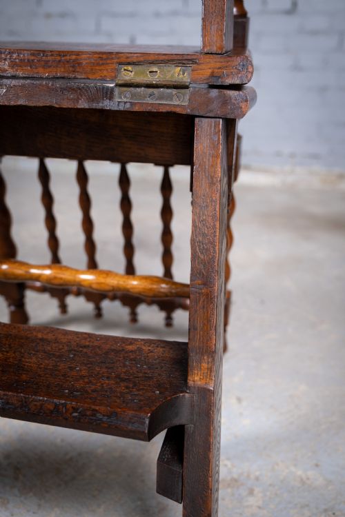 GEORGIAN OAK METAMORPHIC CHAIR LIBRARY STEPS - ADDITIONAL PHOTO 12