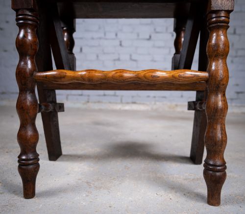 GEORGIAN OAK METAMORPHIC CHAIR LIBRARY STEPS - ADDITIONAL PHOTO 19
