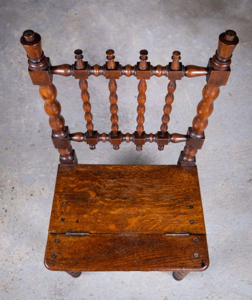 GEORGIAN OAK METAMORPHIC CHAIR LIBRARY STEPS - ADDITIONAL PHOTO 21