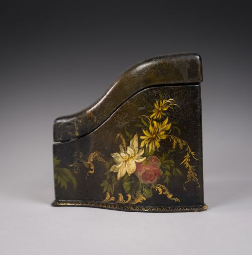 VICTORIAN PAPIER MACHE PAINTED STATIONARY BOX C1870 - ADDITIONAL PHOTO 4