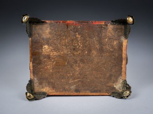 REGENCY RED LEATHER BRASS WORKBOX WITH SECRET COMPARTMENT - ADDITIONAL PHOTO 14