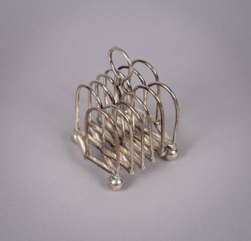19TH CENTURY CONCERTINA EXPANDING SILVER PLATED 7BAR TOAST RACK - ADDITIONAL PHOTO 2