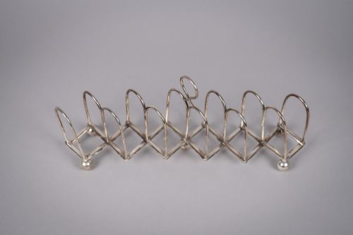 19TH CENTURY CONCERTINA EXPANDING SILVER PLATED 7BAR TOAST RACK - ADDITIONAL PHOTO 4