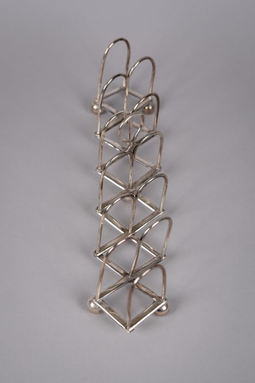 19TH CENTURY CONCERTINA EXPANDING SILVER PLATED 7BAR TOAST RACK - ADDITIONAL PHOTO 6