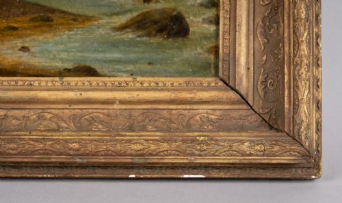 19TH CENTURY OIL ON BOARD DONKEY ON A STORMY BEACH - ADDITIONAL PHOTO 8