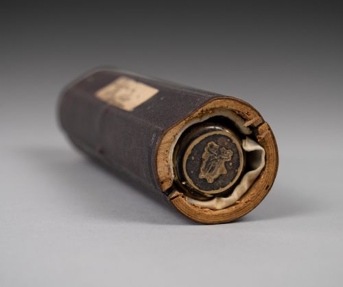 SILVER GILT RUBY GLASS SCENT BOTTLE IN CASE BY GEORGE BRACE LONDON - ADDITIONAL PHOTO 9