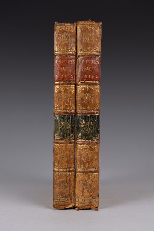 1792 LETTERS OF JUNIUS FIRST EDITION TREE CALF BINDING 2 BOOK SET - ADDITIONAL PHOTO 1
