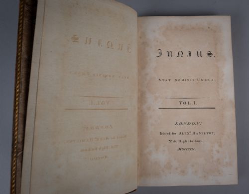1792 LETTERS OF JUNIUS FIRST EDITION TREE CALF BINDING 2 BOOK SET - ADDITIONAL PHOTO 7