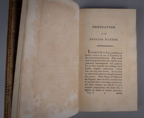 1792 LETTERS OF JUNIUS FIRST EDITION TREE CALF BINDING 2 BOOK SET - ADDITIONAL PHOTO 8