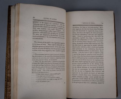 1792 LETTERS OF JUNIUS FIRST EDITION TREE CALF BINDING 2 BOOK SET - ADDITIONAL PHOTO 13