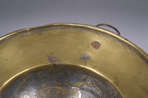 RARE 18TH CENTURY BRASS BARBER'S BLEEDING BOWL - ADDITIONAL PHOTO 6