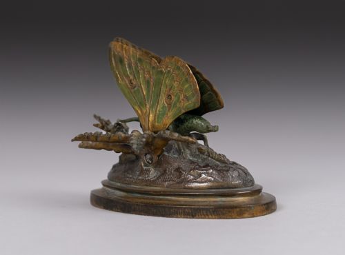 19TH CENTURY COLD PAINTED BRONZE BUTTERFLY LETTER CLIP - ADDITIONAL PHOTO 8