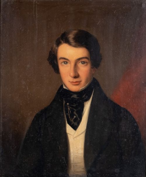 19th century portrait of a gentleman c1850 oil on panel - CATEGORY: ANTIQUE ART - DATED 19TH CENTURY