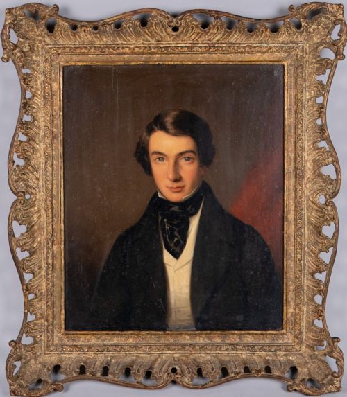 19TH CENTURY PORTRAIT OF A GENTLEMAN C1850 OIL ON PANEL - ADDITIONAL PHOTO 1