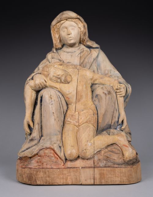 fig 2. Large Bohemian Carved Lime Figure Of The Pieta