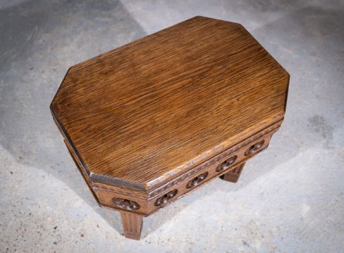 VICTORIAN GOTHIC REVIVAL OAK SIDE TABLE - ADDITIONAL PHOTO 9