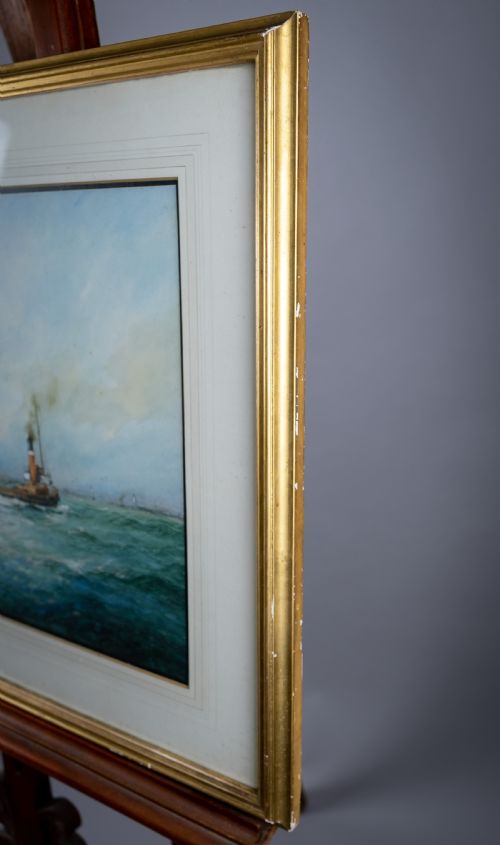 WILLIAM MINSHALL BIRCHALL 18841941 'UNDER THE DANISH ENSIGN' DATED 1923 WATERCOLOUR - ADDITIONAL PHOTO 6